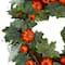 24'' Maple & Fern Leaves w/ Orange Pumpkins Artificial Wreath